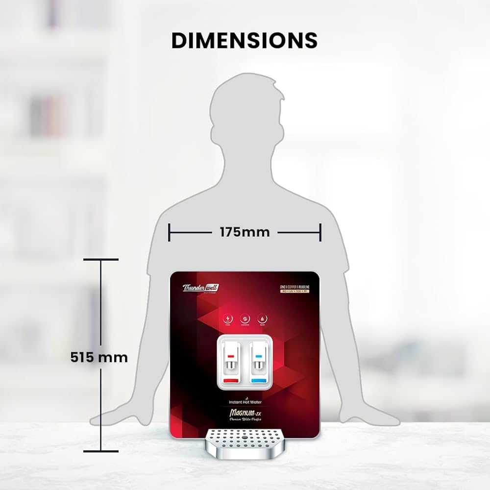 Thunderwell® MAGNUM-ZX Hot & Normal Water purifier with RO+ZN+CU+